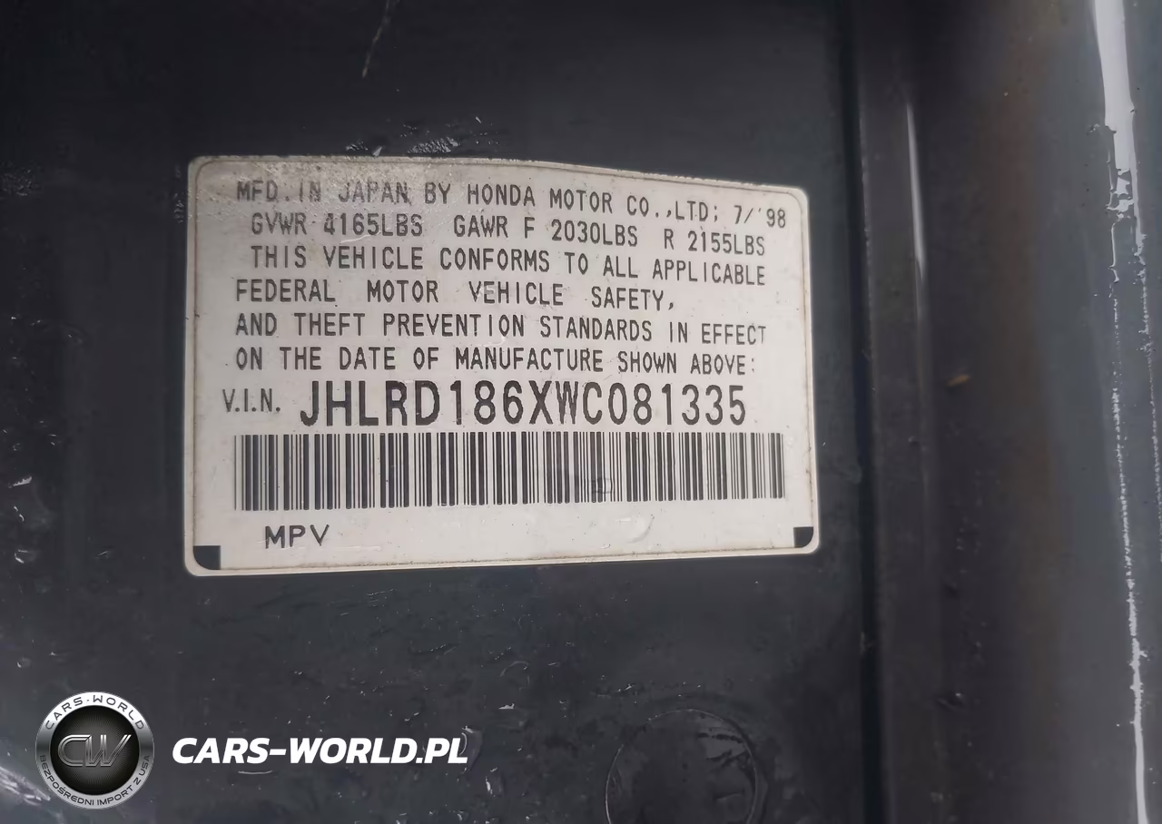 1998 Honda Civic VIN:JHLRD186XWC081335 - 9