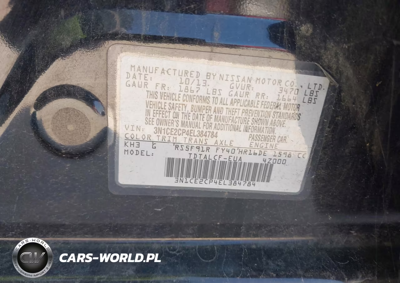 2014 Nissan Versa Note S (Sr) VIN:3N1CE2CP4EL384784 - 9