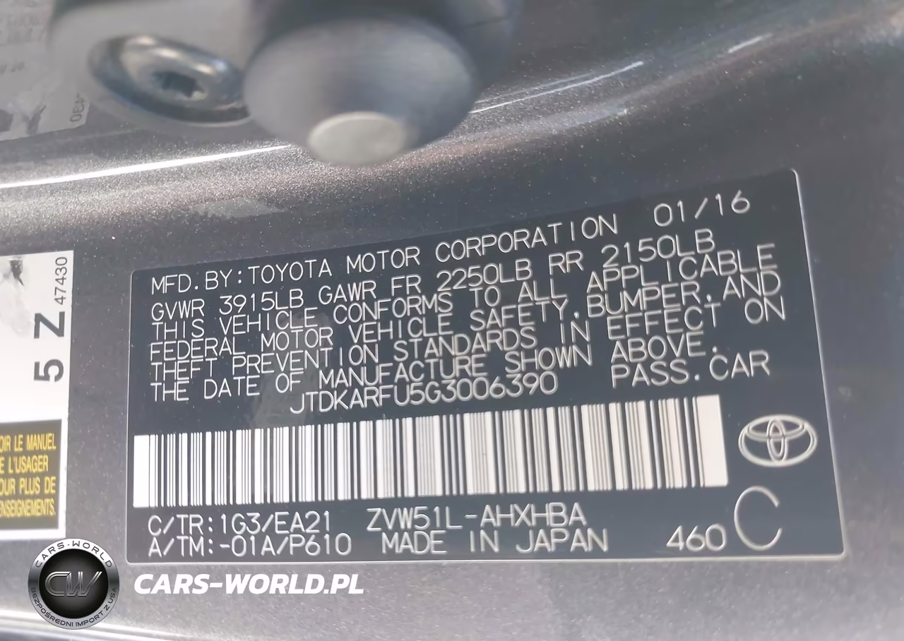 2016 Toyota Prius Three Touring VIN:JTDKARFU5G3006390 - 9