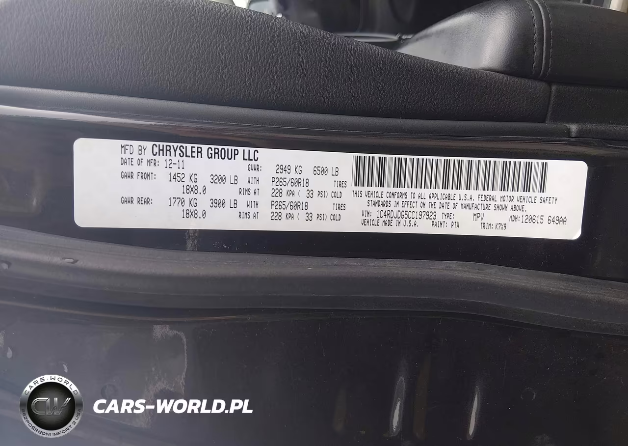 2012 Dodge Durango Crew VIN:1C4RDJDG5CC197923 - 9
