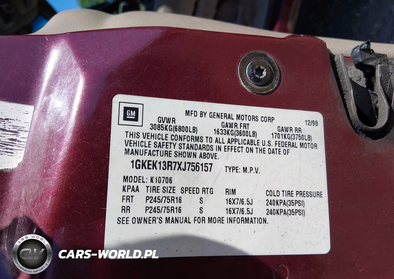 1999 GMC Yukon Sle VIN:1GKEK13R7XJ756157 - 9