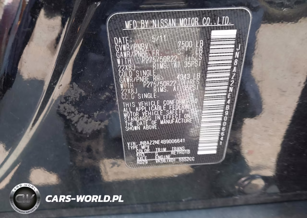 2011 Infiniti Qx56 VIN:JN8AZ2NE4B9006641 - 9