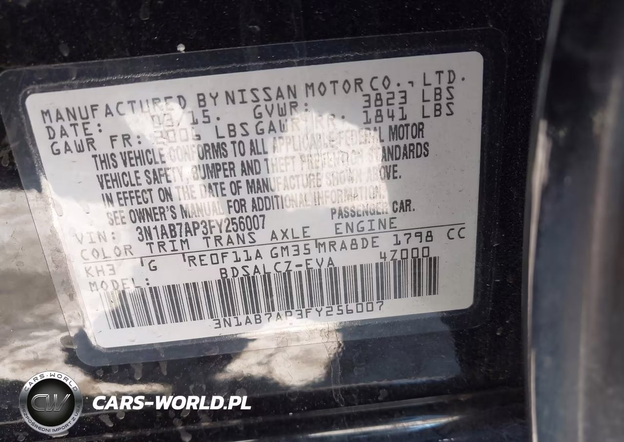 2015 Nissan Sentra S VIN:3N1AB7AP3FY256007 - 9