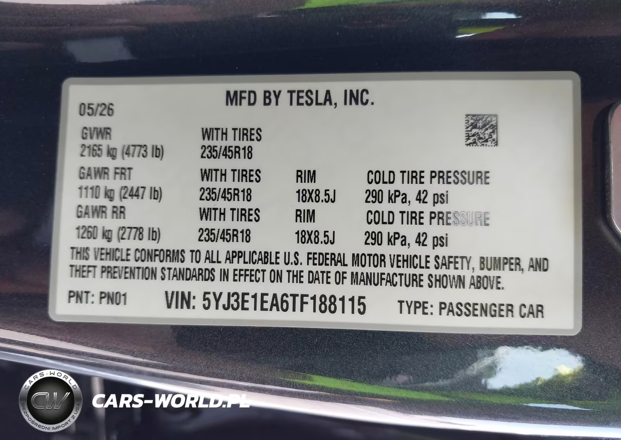 2026 Tesla Model 3 Premium Rear-Wheel Drive-Rear-Wheel Drive VIN:5YJ3E1EA6TF188115 - 9