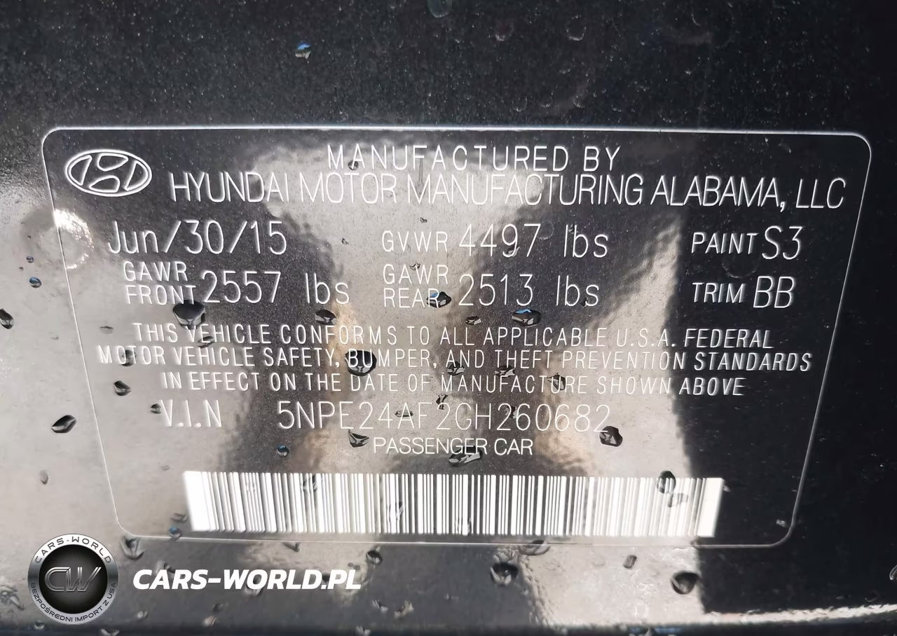 2016 Hyundai Sonata Se VIN:5NPE24AF2GH260682 - 9