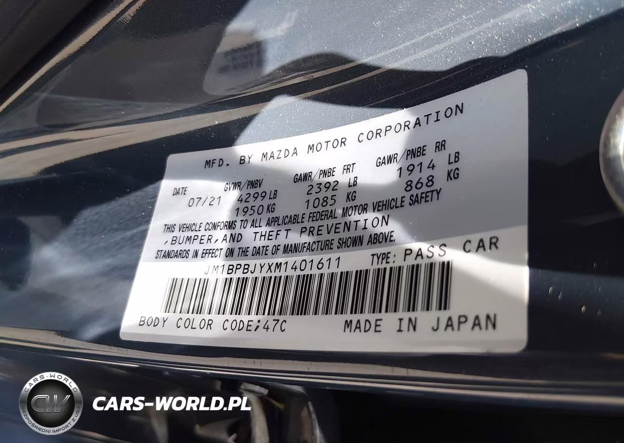 2021 Mazda Mazda3 2.5 Turbo VIN:JM1BPBJYXM1401611 - 9