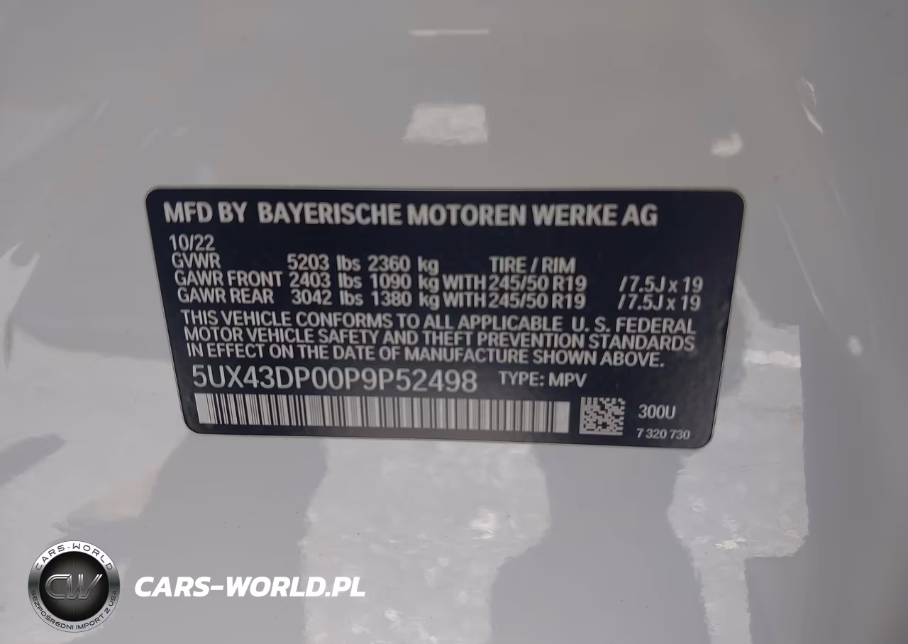 2023 BMW X3 Sdrive30I VIN:5UX43DP00P9P52498 - 9