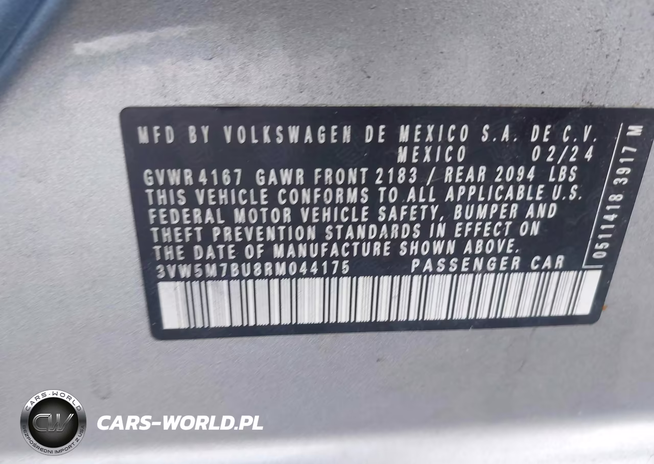 2024 Volkswagen Jetta 1.5T S VIN:3VW5M7BU8RM044175 - 9