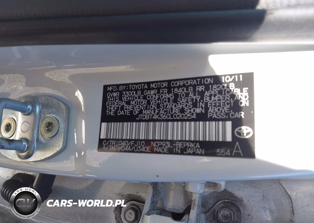 2012 Toyota Yaris VIN:JTDBT4K36CL020254 - 9