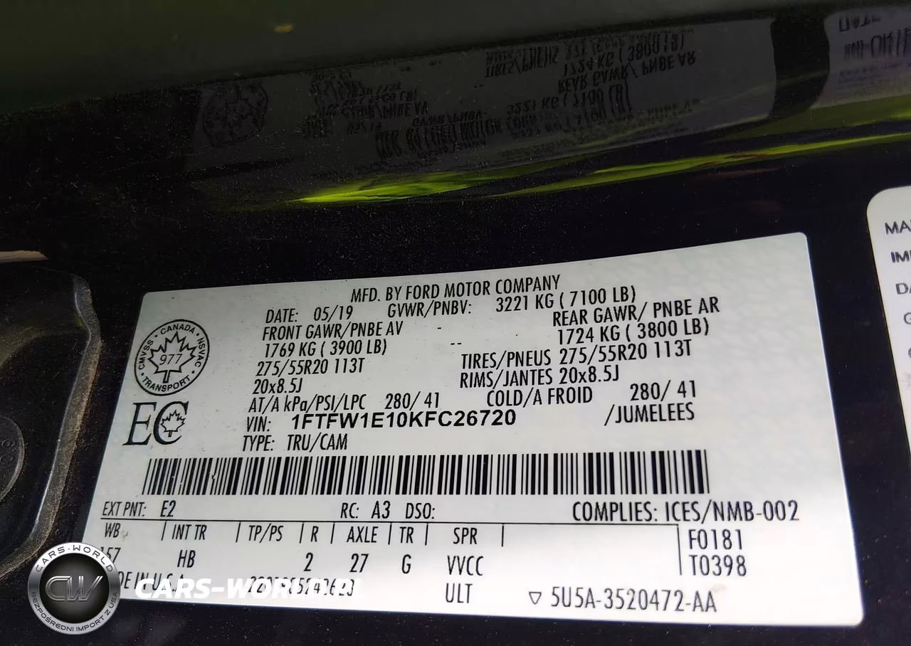 2019 Ford F-150 Lariat VIN:1FTFW1E10KFC26720 - 9