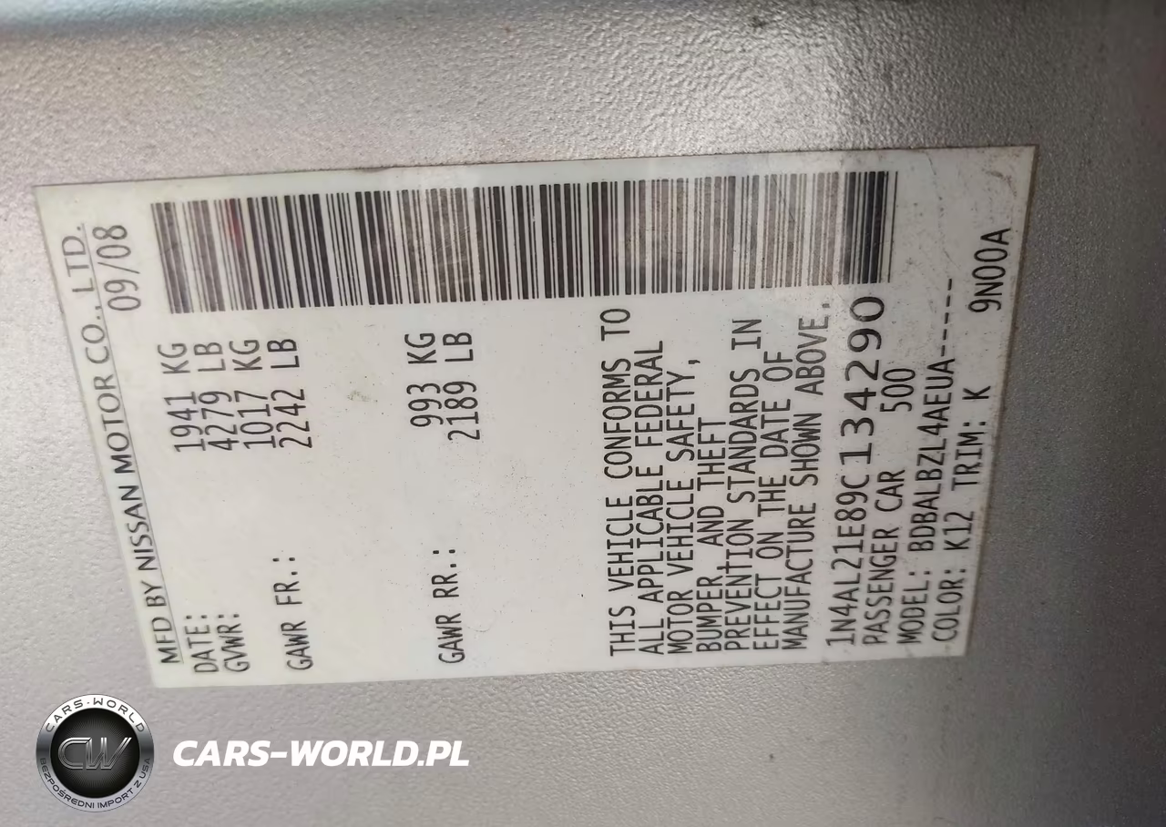 2009 Nissan Altima 2.5 S VIN:1N4AL21E89C134290 - 9