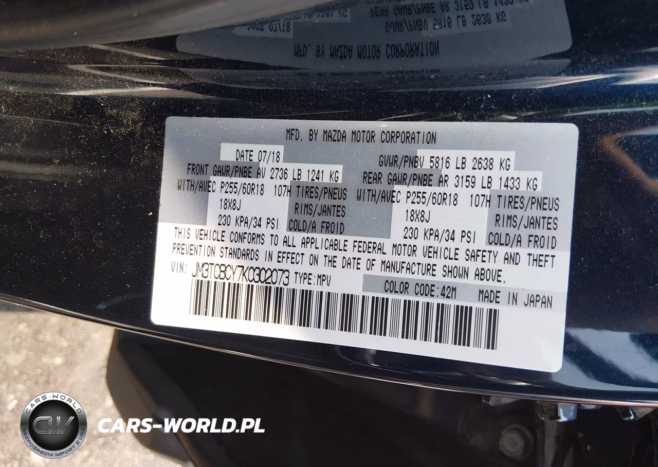 2019 Mazda Cx-9 Touring VIN:JM3TCBCY7K0302073 - 9