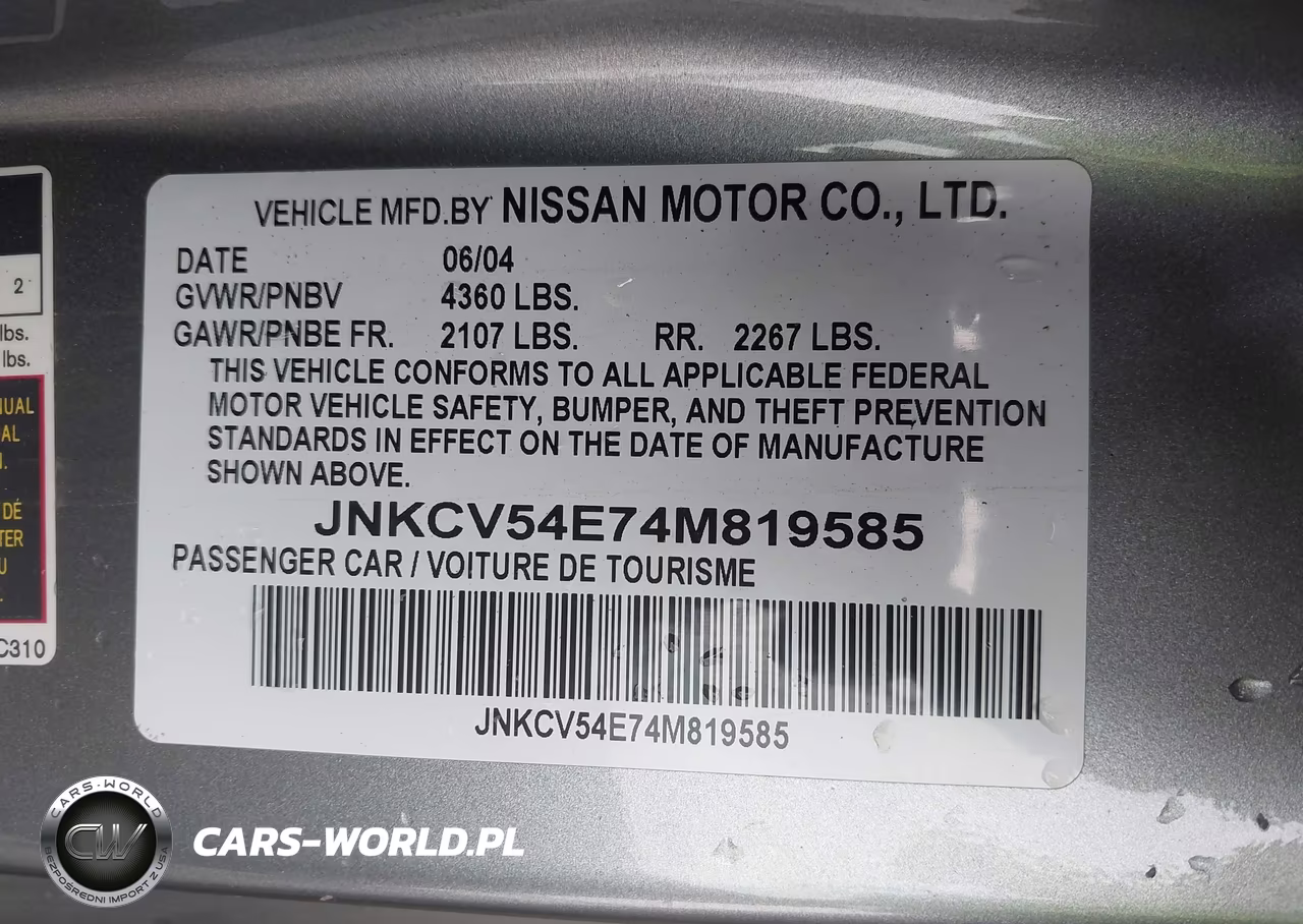 2004 Infiniti G35 VIN:JNKCV54E74M819585 - 9