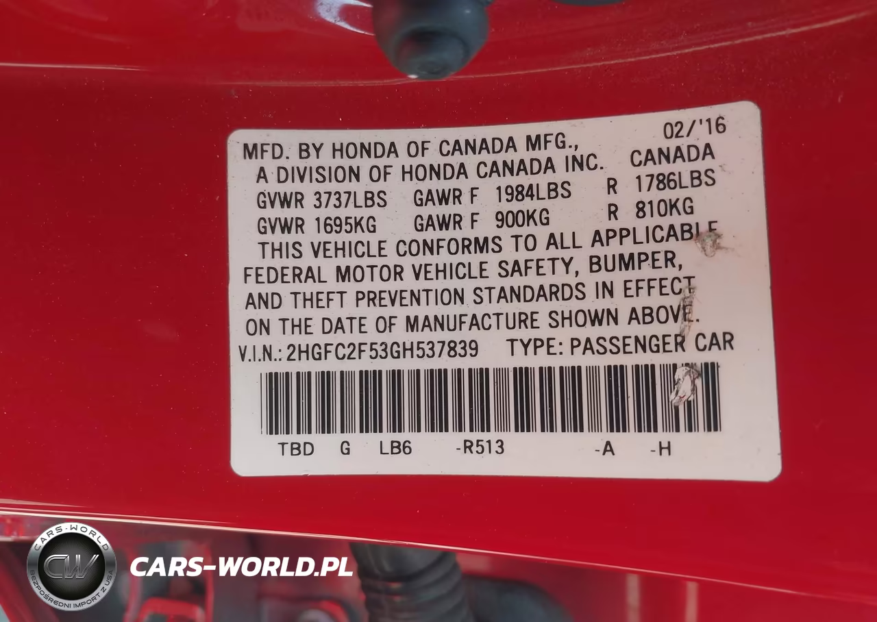 2016 Honda Civic Lx VIN:2HGFC2F53GH537839 - 9