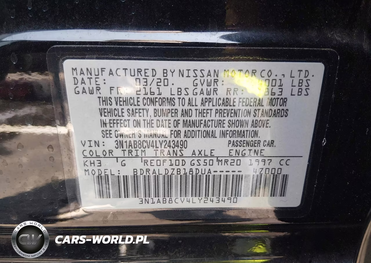 2020 Nissan Sentra Sv Xtronic Cvt VIN:3N1AB8CV4LY243490 - 9