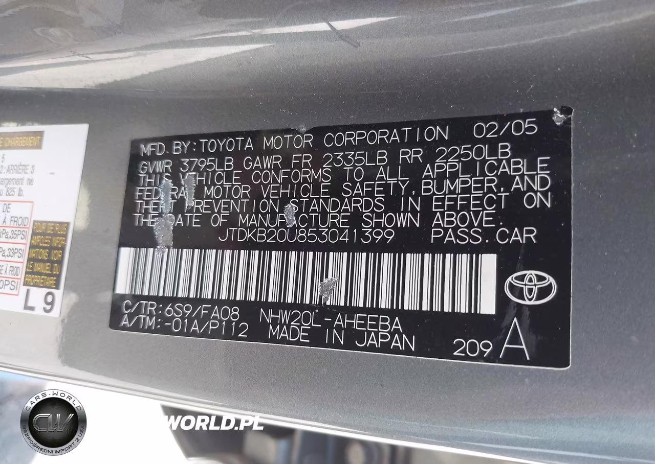 2005 Toyota Prius VIN:JTDKB20U853041399 - 9