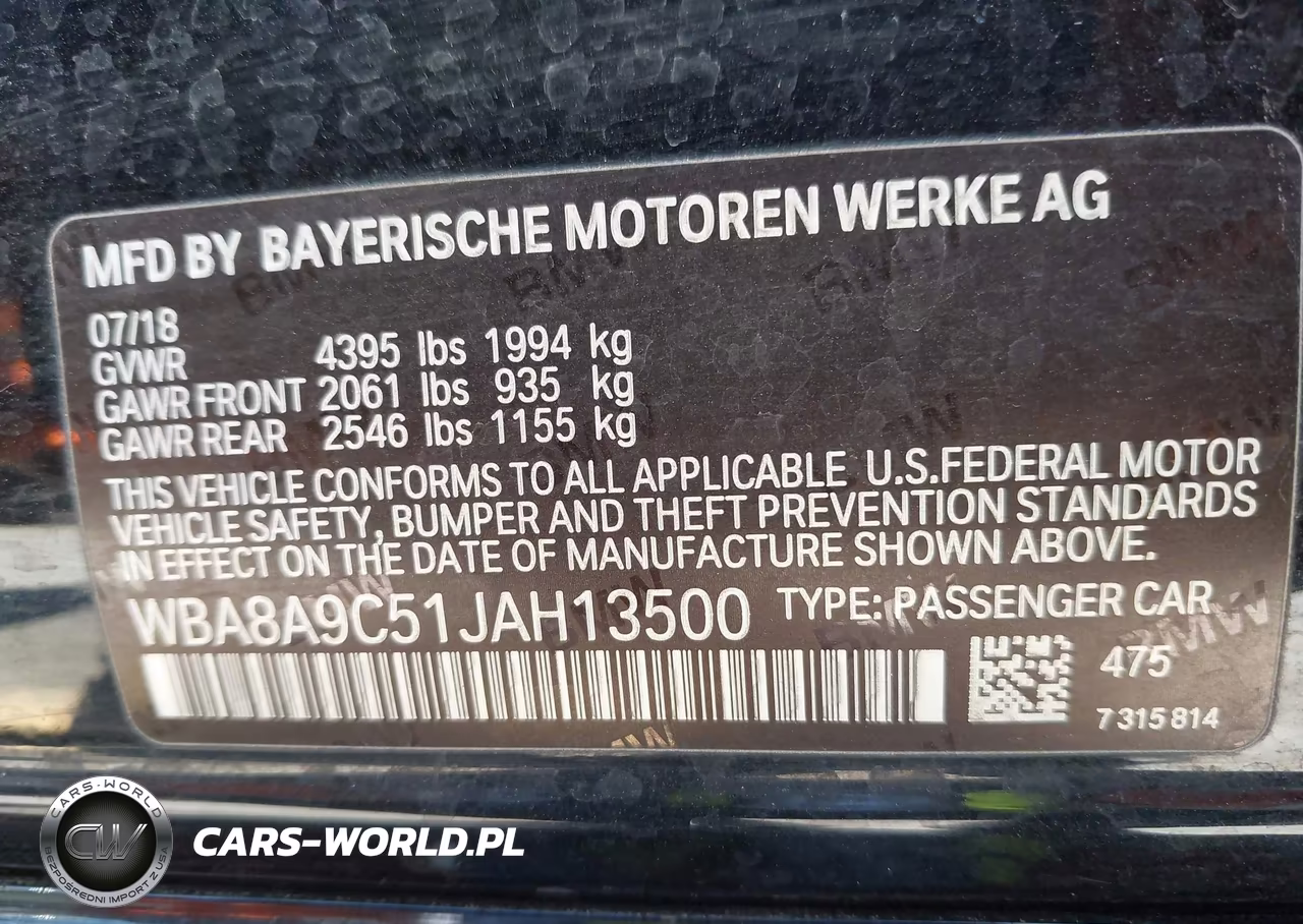 2018 BMW 320I VIN:WBA8A9C51JAH13500 - 9