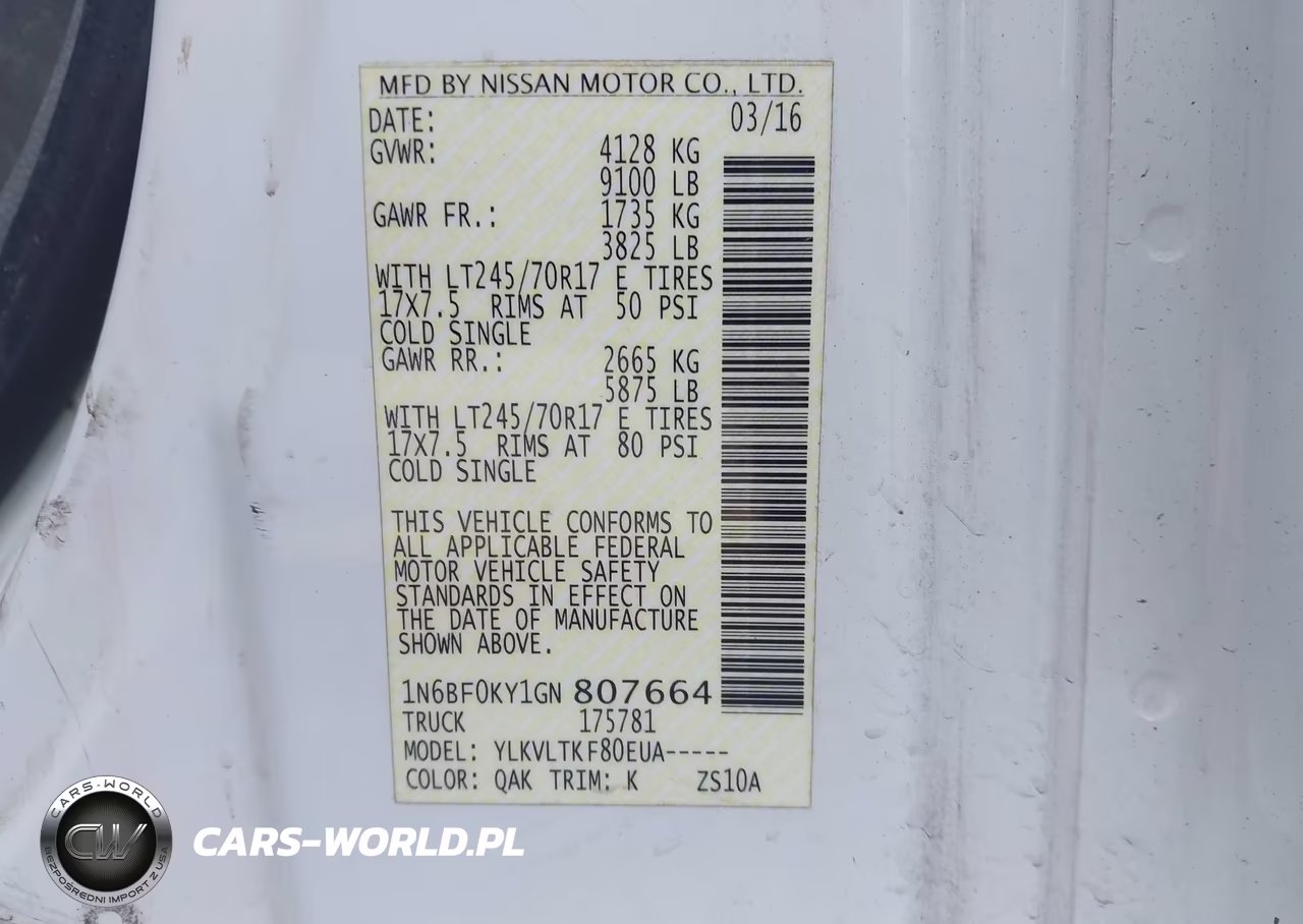 2016 Nissan Nv Cargo Nv2500 Hd Sv V6 VIN:1N6BF0KY1GN807664 - 9