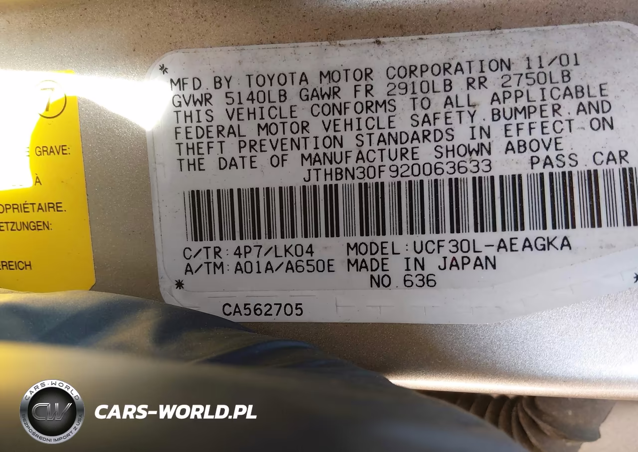 2002 Lexus Ls 430 VIN:JTHBN30F920063633 - 9