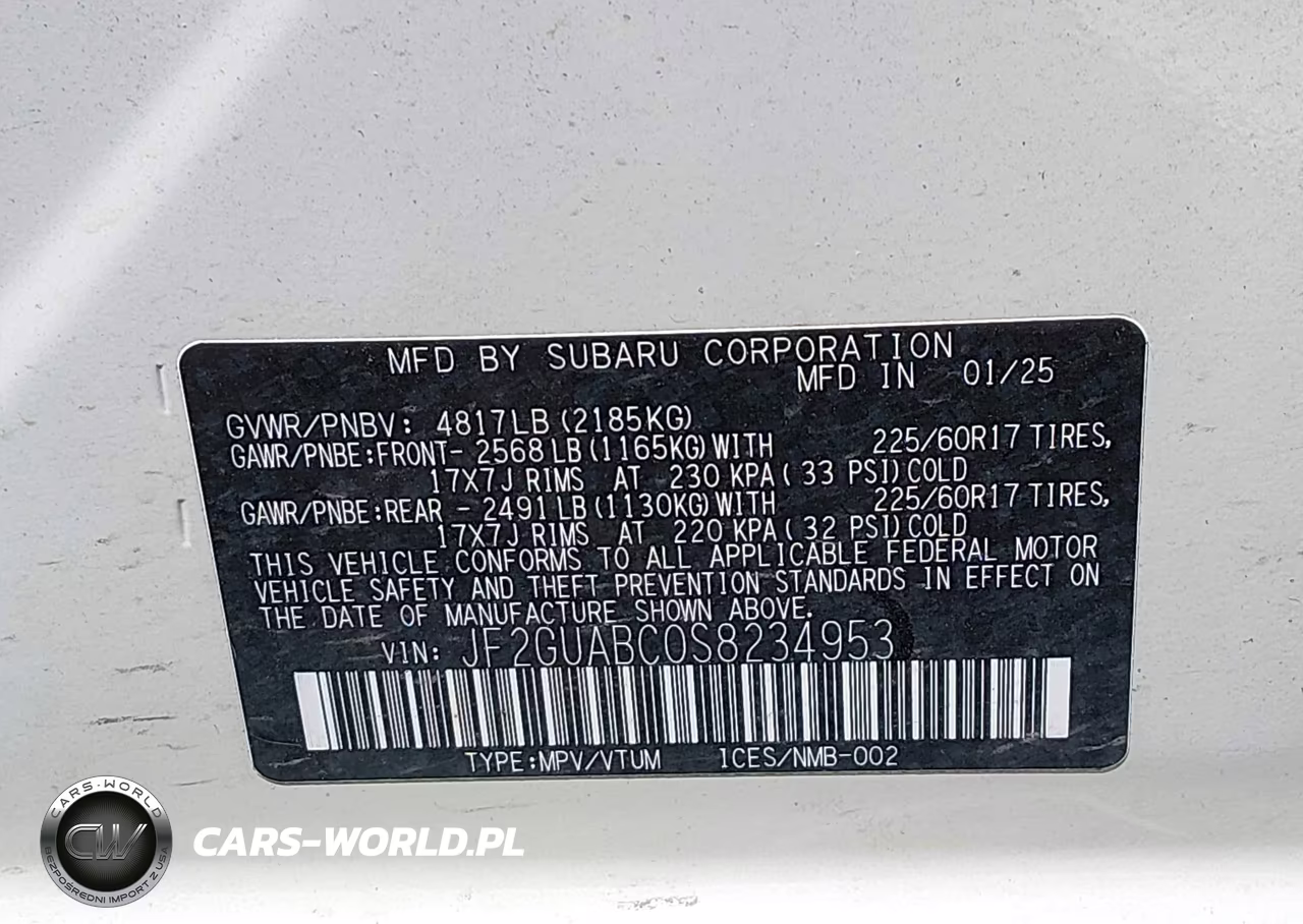 2025 Subaru Crosstrek VIN:JF2GUABC0S8234953 - 9