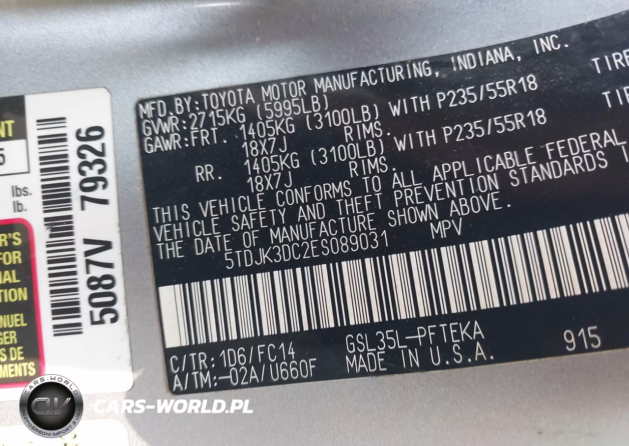 2014 Toyota Sienna Le 7 Passenger VIN:5TDJK3DC2ES089031 - 9