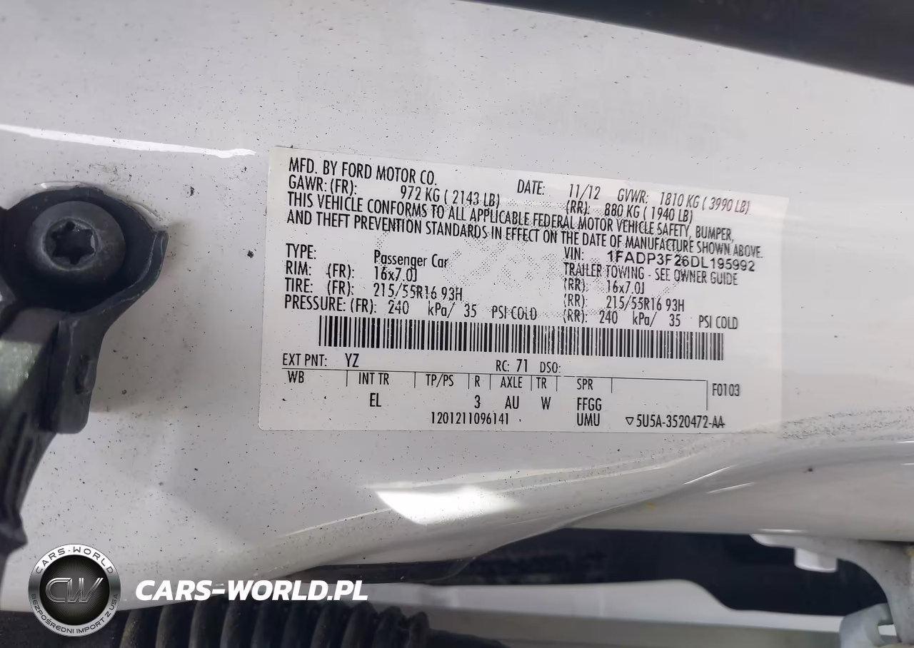 2013 Ford Focus Se VIN:1FADP3F26DL195992 - 9