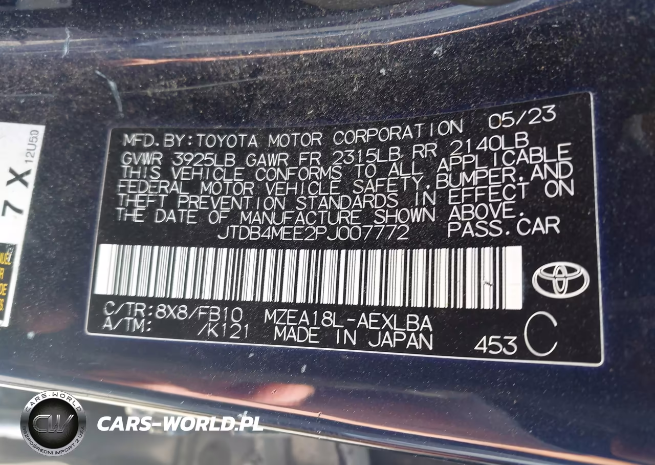 2023 Toyota Corolla Le VIN:JTDB4MEE2PJ007772 - 9
