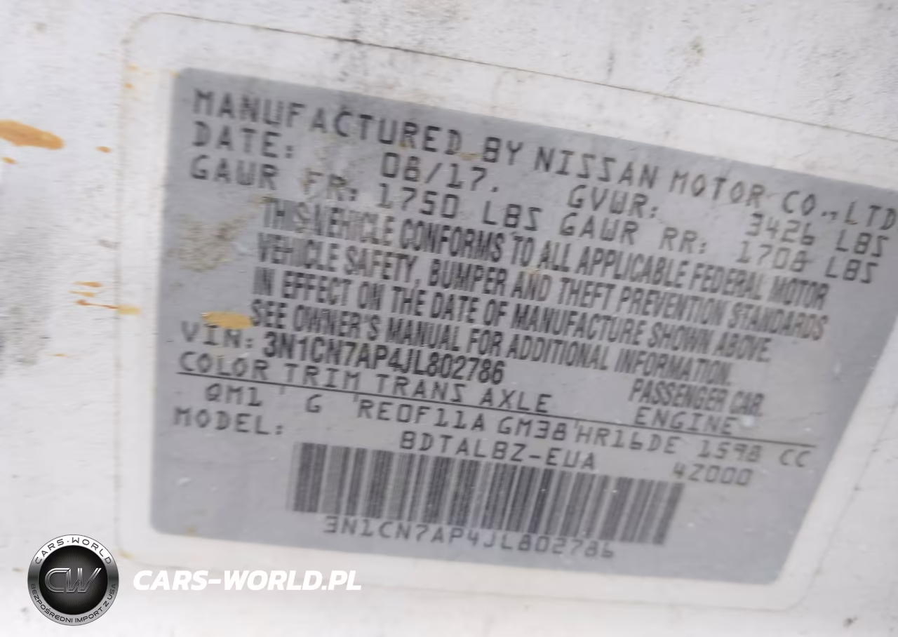 2018 Nissan Versa 1.6 Sv VIN:3N1CN7AP4JL802786 - 9
