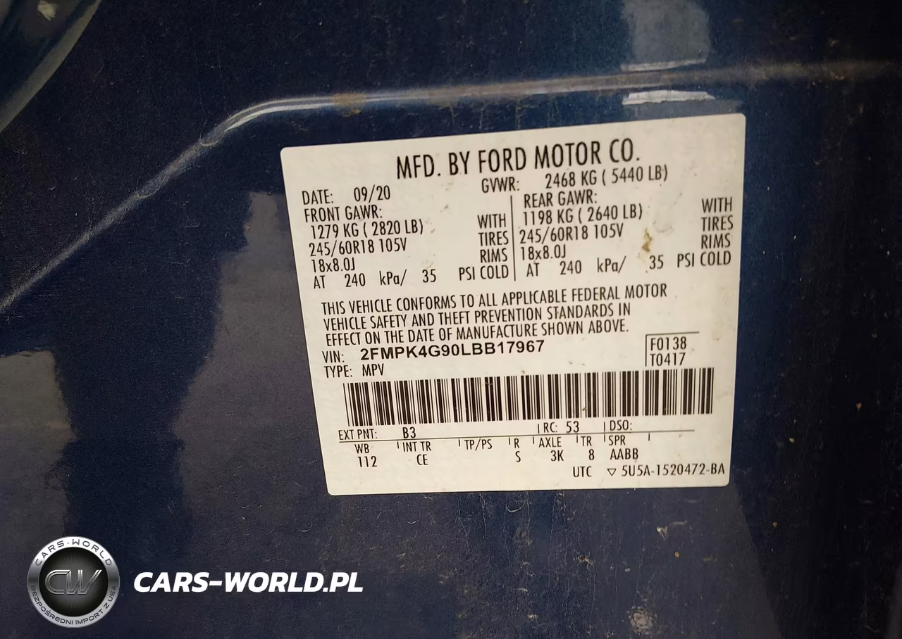 2020 Ford Edge Se VIN:2FMPK4G90LBB17967 - 9