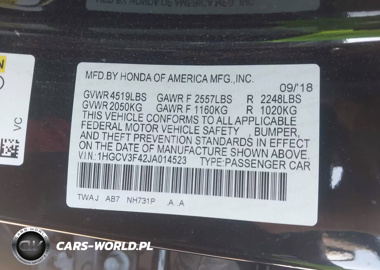 2018 Honda Accord Hybrid Ex VIN:1HGCV3F42JA014523 - 9