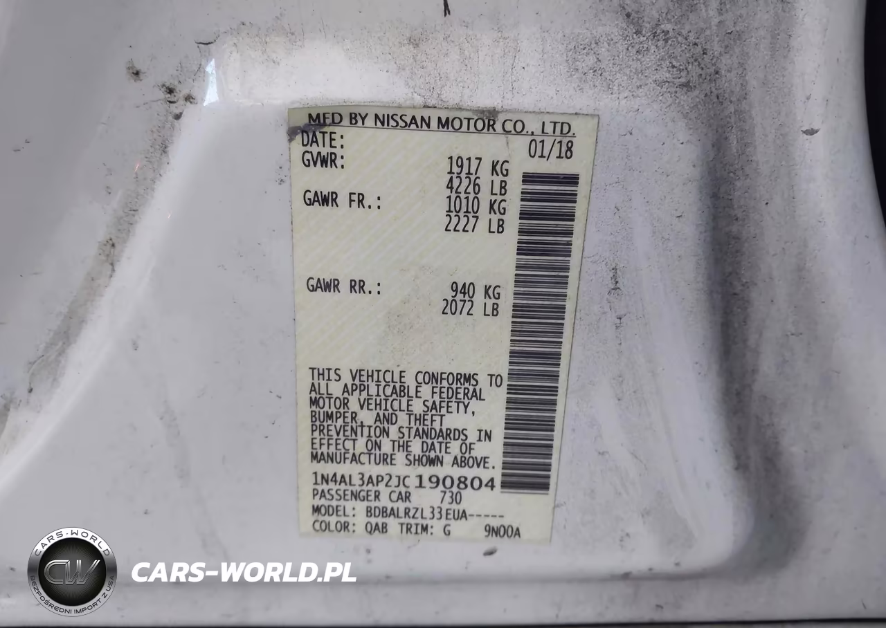 2018 Nissan Altima 2.5 Sl VIN:1N4AL3AP2JC190804 - 9