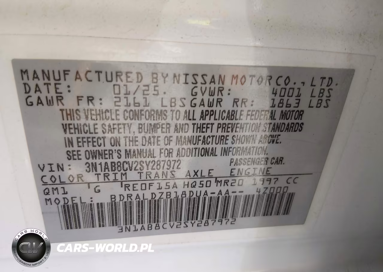 2025 Nissan Sentra Sv VIN:3N1AB8CV2SY287972 - 9