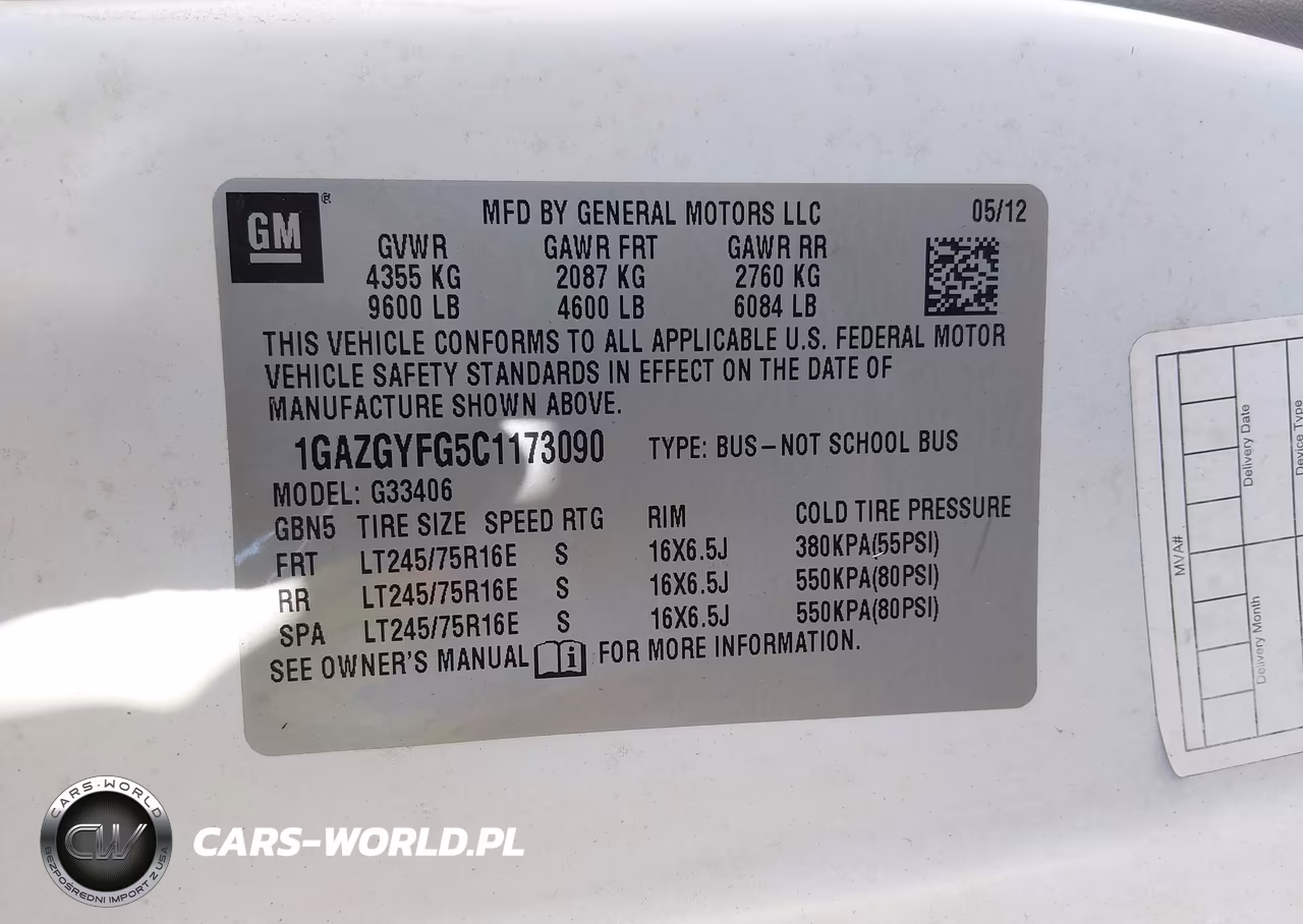 2012 Chevrolet Express 3500 Lt VIN:1GAZGYFG5C1173090 - 9