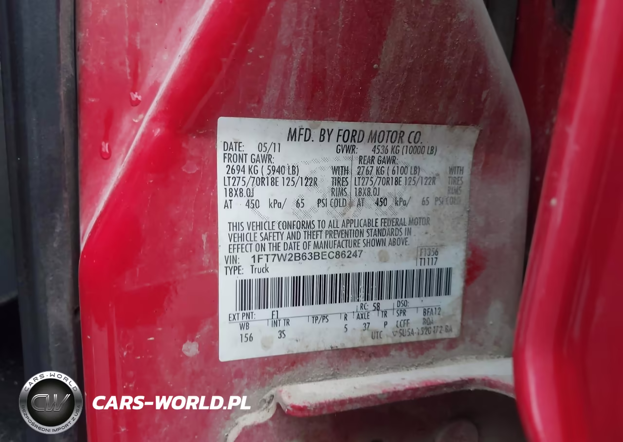 2011 Ford Super Duty F-250 Srw Xlt VIN:1FT7W2B63BEC86247 - 9