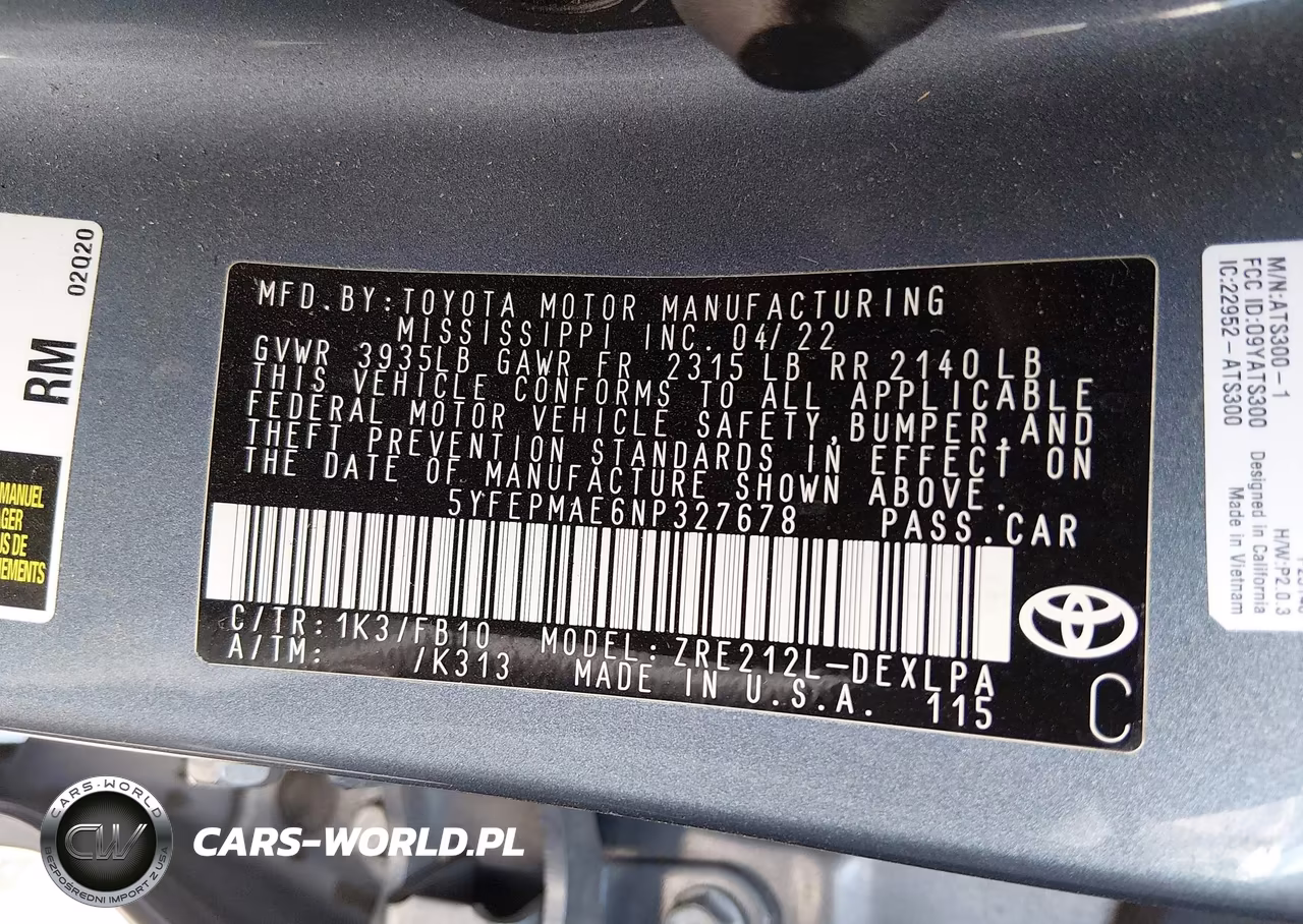2022 Toyota Corolla Le VIN:5YFEPMAE6NP327678 - 9