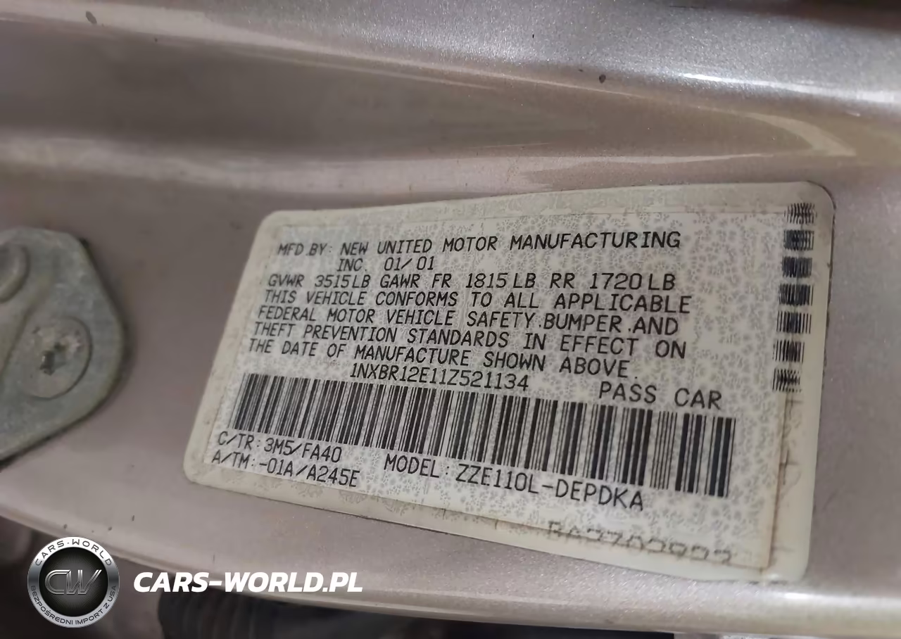 2001 Toyota Corolla Le VIN:1NXBR12E11Z521134 - 9