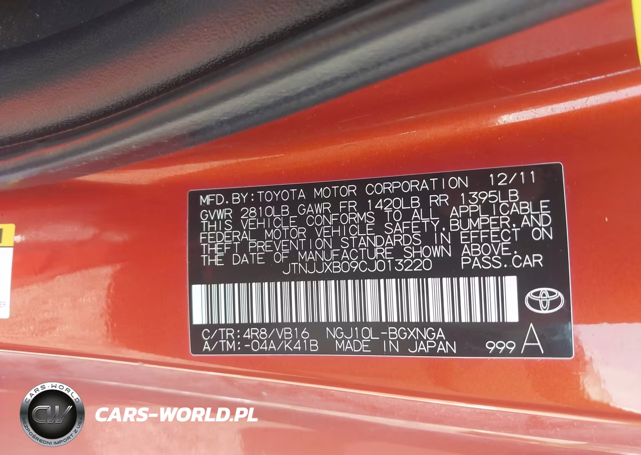2012 Scion Iq VIN:JTNJJXB09CJ013220 - 9