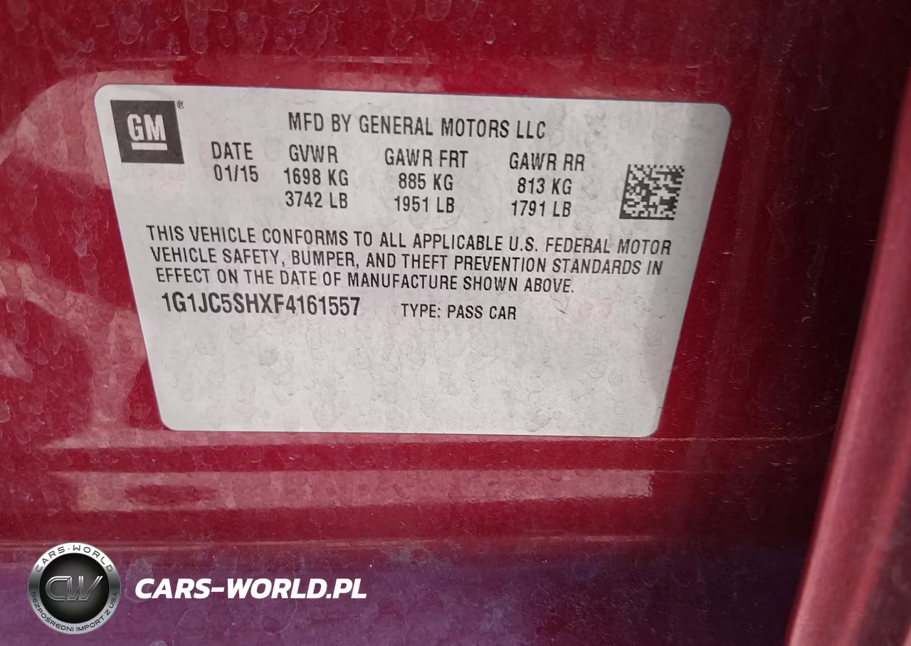 2015 Chevrolet Sonic Lt Auto VIN:1G1JC5SHXF4161557 - 9