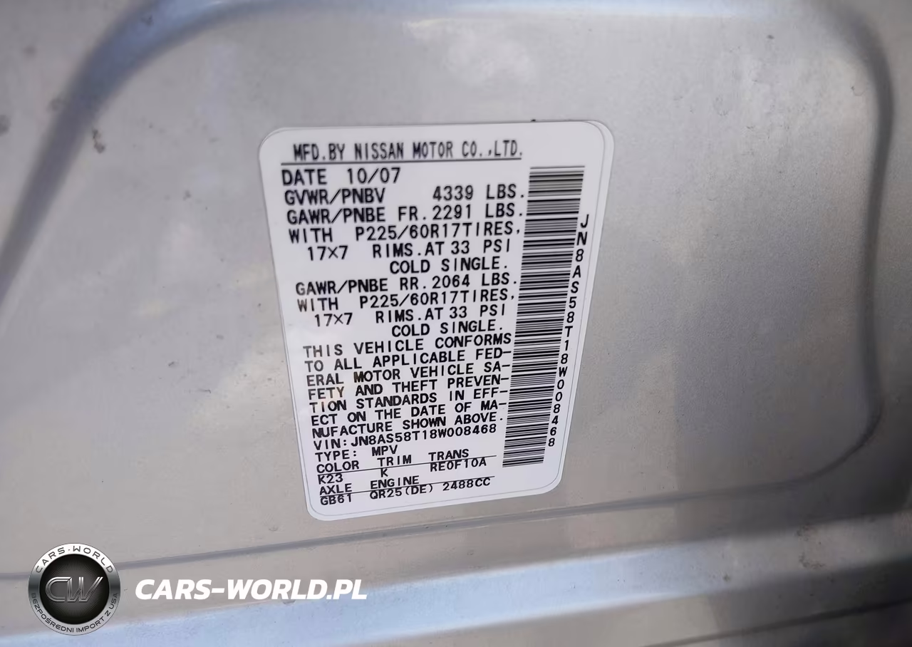 2008 Nissan Rogue Sl VIN:JN8AS58T18W008468 - 9