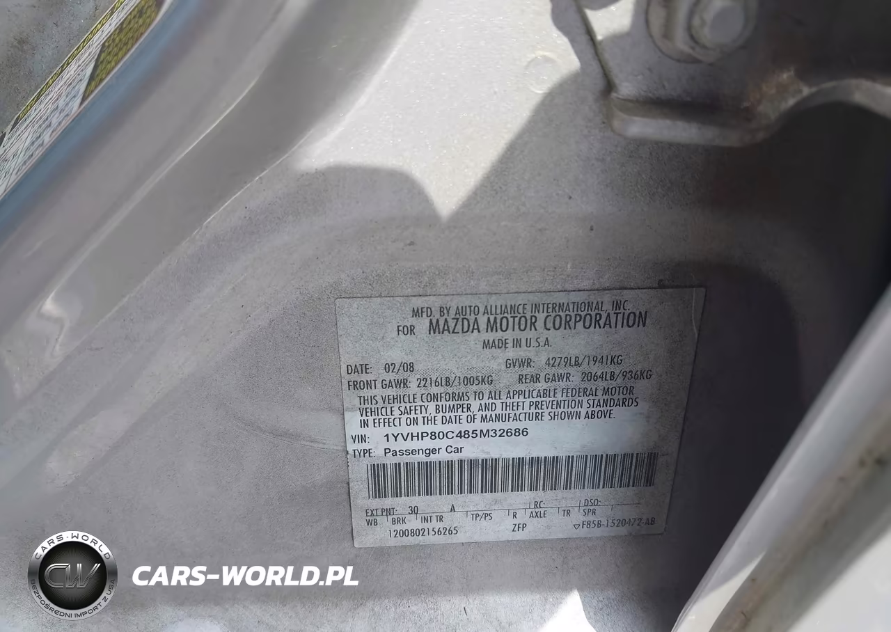 2008 Mazda Mazda6 I Sport Ve VIN:1YVHP80C485M32686 - 9