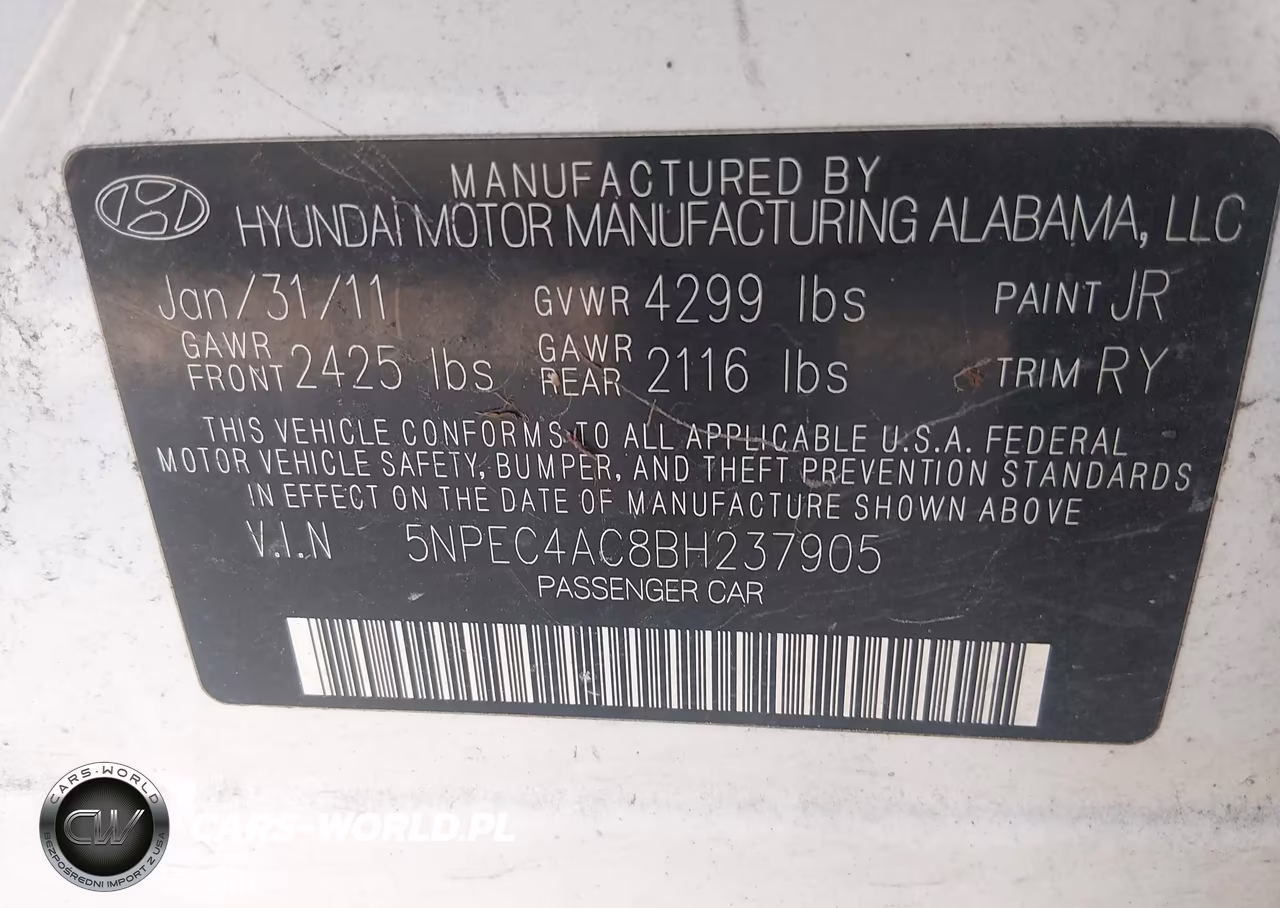 2011 Hyundai Sonata Limited VIN:5NPEC4AC8BH237905 - 9