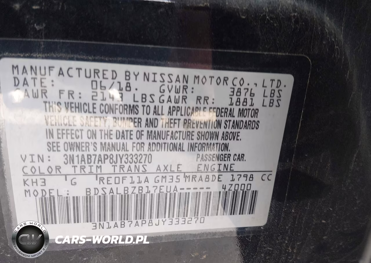 2018 Nissan Sentra S VIN:3N1AB7AP8JY333270 - 9