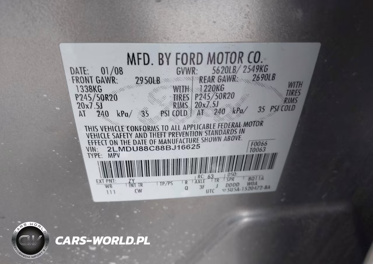 2008 Lincoln Mkx VIN:2LMDU88C88BJ16625 - 9