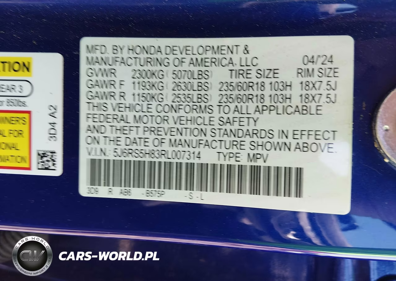 2024 Honda Cr-V Hybrid Sport-L VIN:5J6RS5H83RL007314 - 9