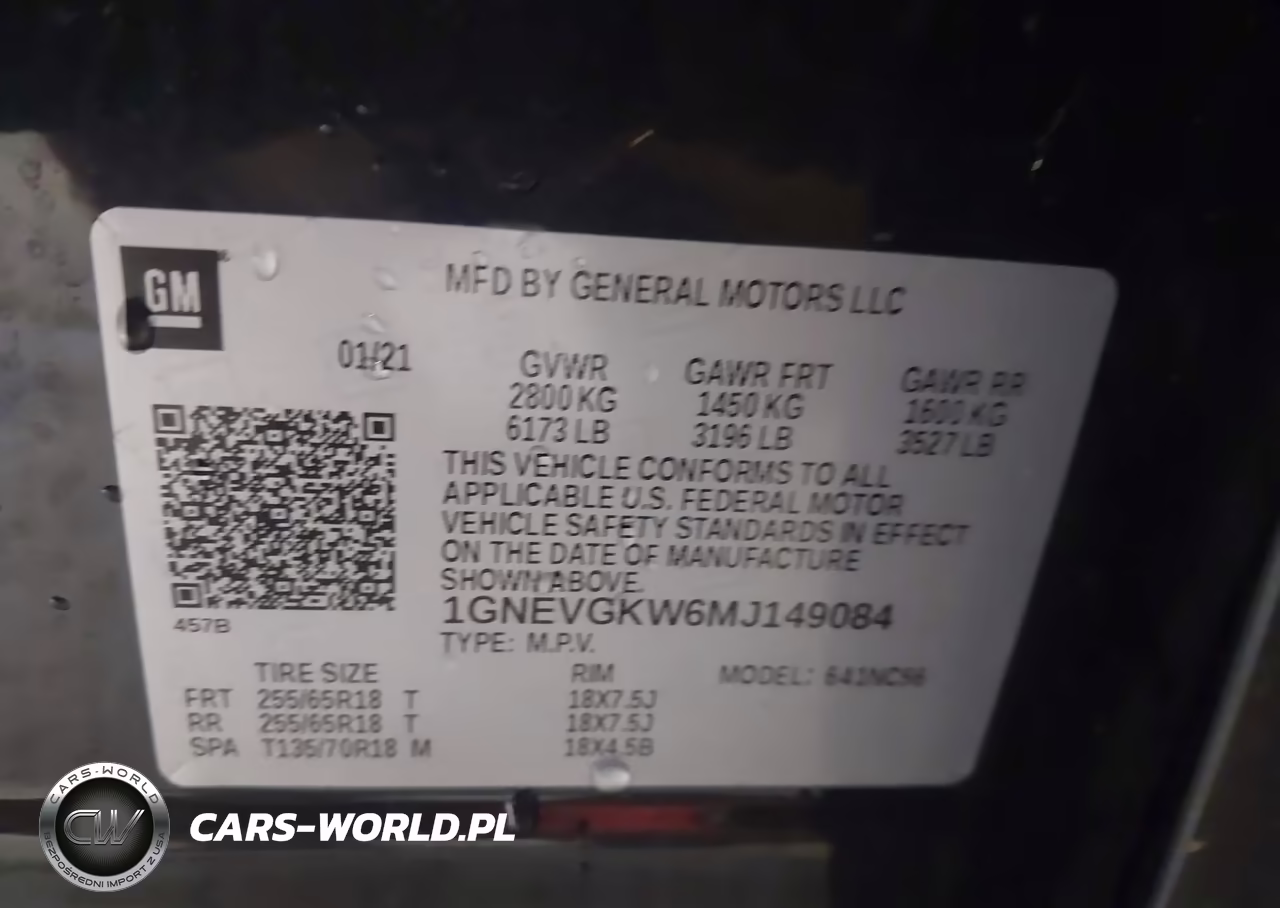 2021 Chevrolet Traverse Awd Lt Cloth VIN:1GNEVGKW6MJ149084 - 9