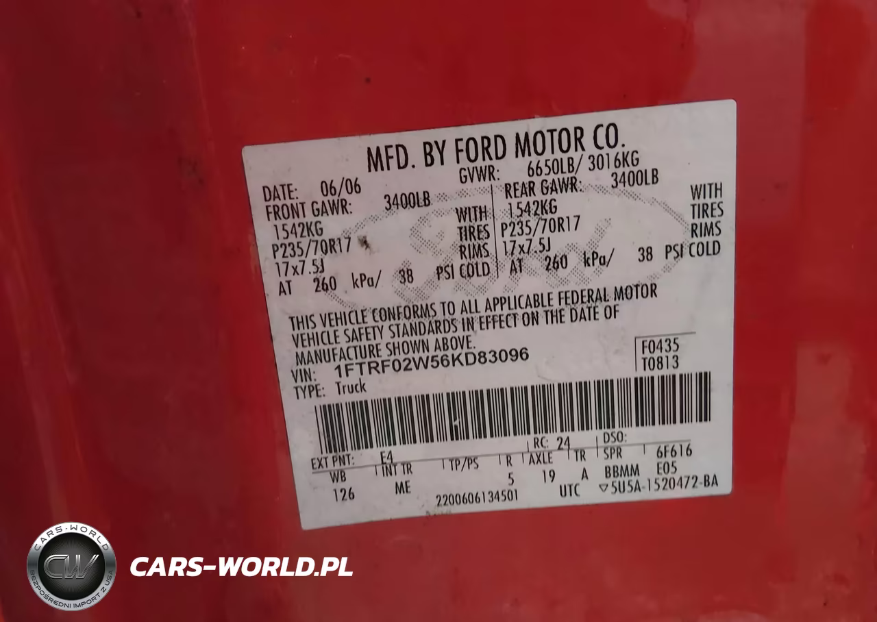 2006 Ford F-150 Stx-Xlt VIN:1FTRF02W56KD83096 - 9
