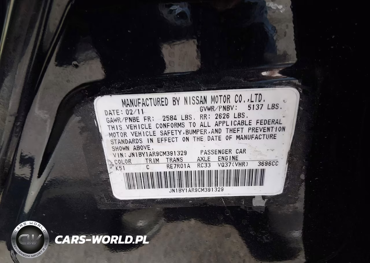 2012 Infiniti M37X VIN:JN1BY1AR9CM391329 - 9