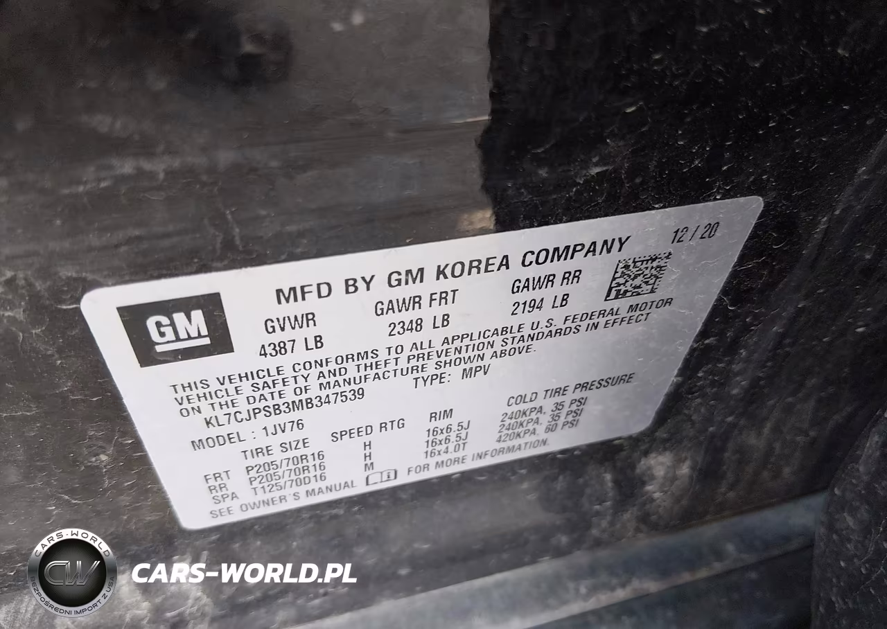 2021 Chevrolet Trax Awd Lt VIN:KL7CJPSB3MB347539 - 9