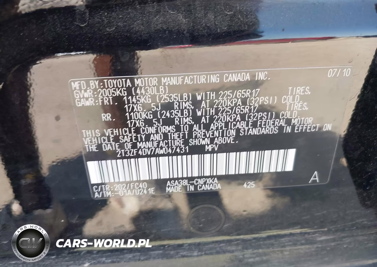 2010 Toyota Rav4 VIN:2T3ZF4DV7AW047431 - 9