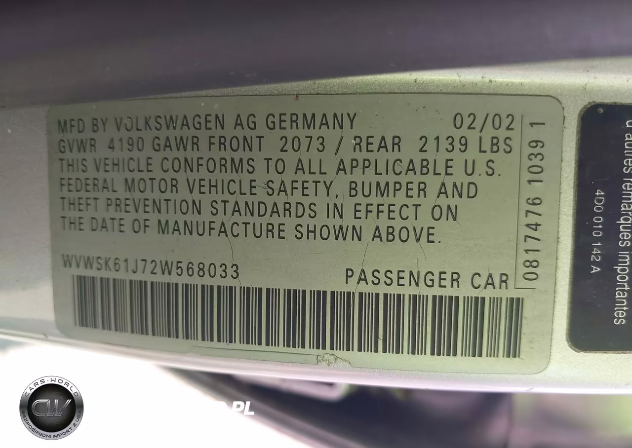 2002 Volkswagen Jetta Gls 2.0L VIN:WVWSK61J72W568033 - 9